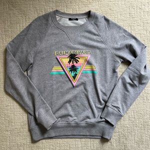 Balmain sweatshirt grey with palm print size small